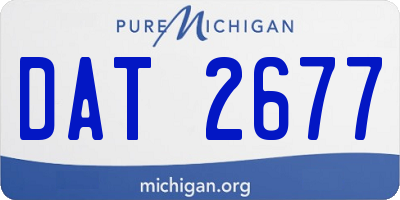MI license plate DAT2677