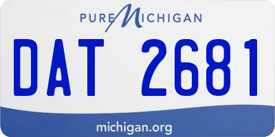 MI license plate DAT2681