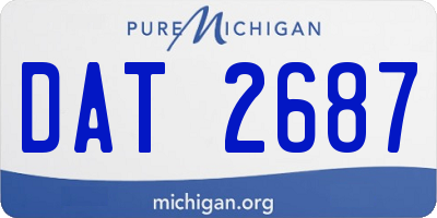 MI license plate DAT2687