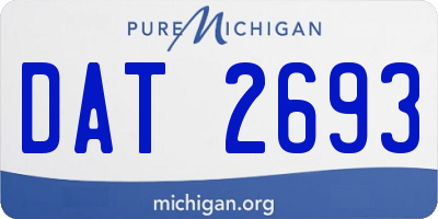 MI license plate DAT2693