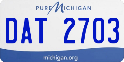 MI license plate DAT2703