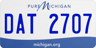 MI license plate DAT2707
