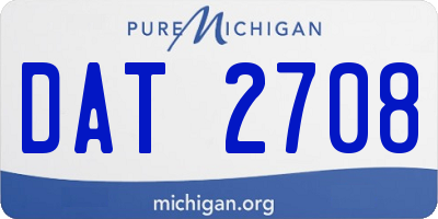 MI license plate DAT2708