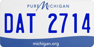 MI license plate DAT2714