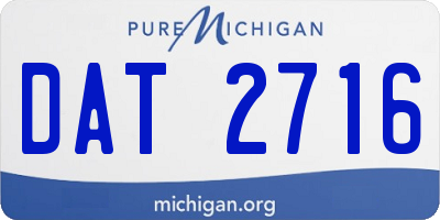 MI license plate DAT2716