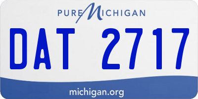 MI license plate DAT2717
