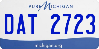 MI license plate DAT2723