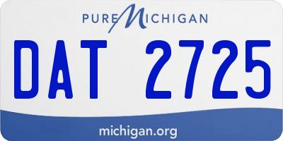 MI license plate DAT2725
