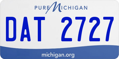 MI license plate DAT2727