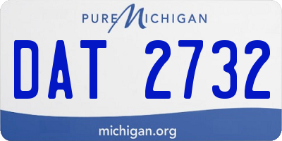 MI license plate DAT2732