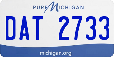 MI license plate DAT2733