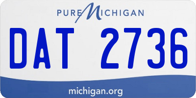 MI license plate DAT2736