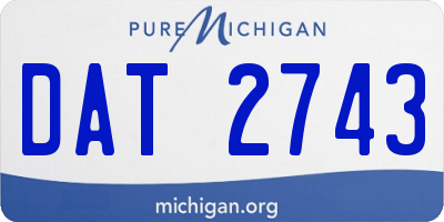 MI license plate DAT2743