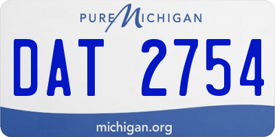 MI license plate DAT2754