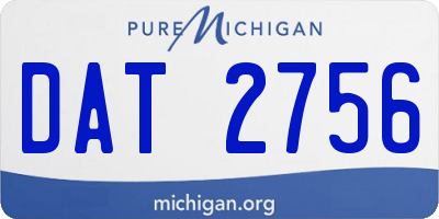 MI license plate DAT2756