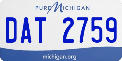 MI license plate DAT2759