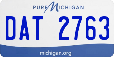 MI license plate DAT2763