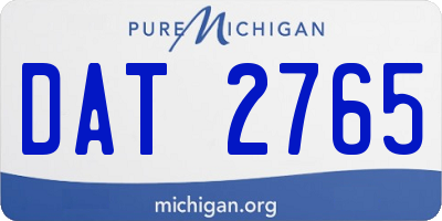 MI license plate DAT2765