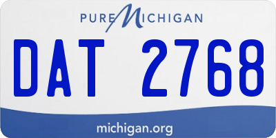 MI license plate DAT2768