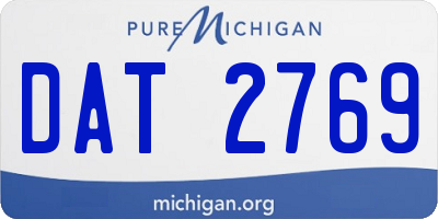 MI license plate DAT2769