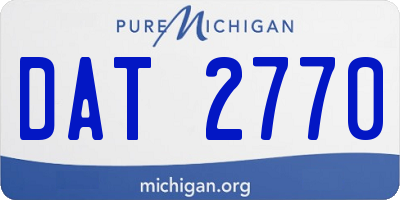 MI license plate DAT2770
