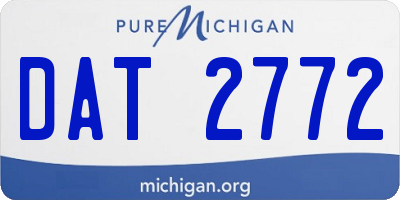 MI license plate DAT2772