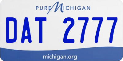 MI license plate DAT2777