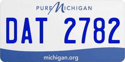 MI license plate DAT2782