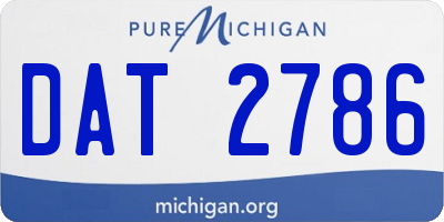 MI license plate DAT2786