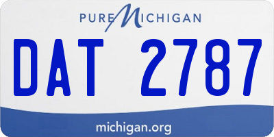 MI license plate DAT2787