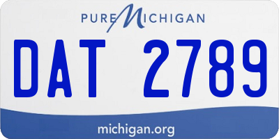 MI license plate DAT2789
