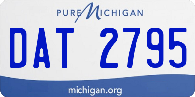 MI license plate DAT2795