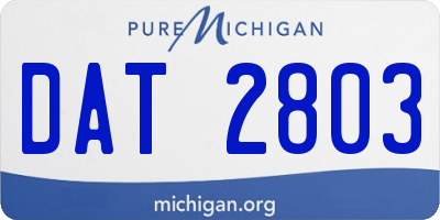 MI license plate DAT2803