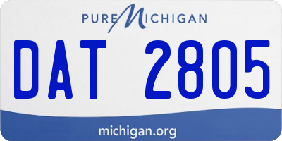 MI license plate DAT2805