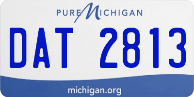 MI license plate DAT2813