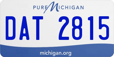 MI license plate DAT2815