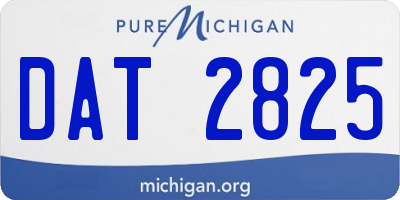 MI license plate DAT2825