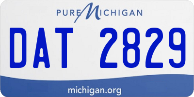 MI license plate DAT2829