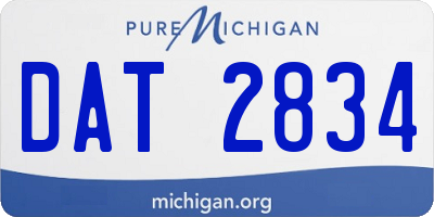 MI license plate DAT2834