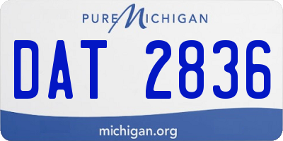 MI license plate DAT2836