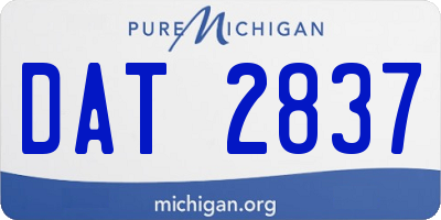 MI license plate DAT2837