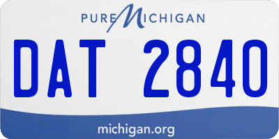 MI license plate DAT2840