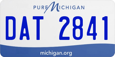 MI license plate DAT2841