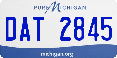 MI license plate DAT2845