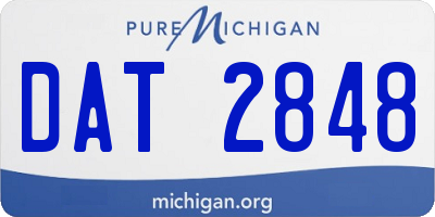 MI license plate DAT2848