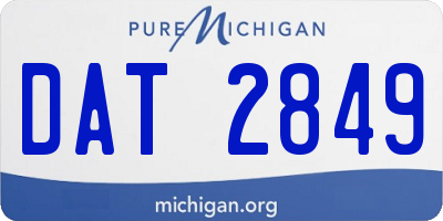 MI license plate DAT2849