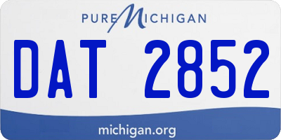 MI license plate DAT2852