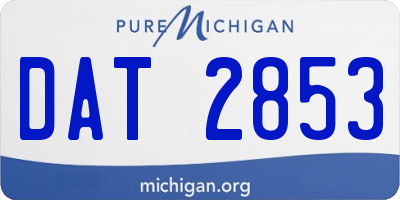 MI license plate DAT2853