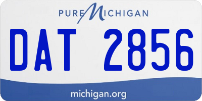 MI license plate DAT2856