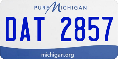 MI license plate DAT2857
